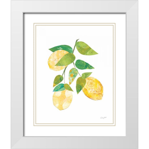 Summer Lemons I White Modern Wood Framed Art Print with Double Matting by Prahl, Courtney