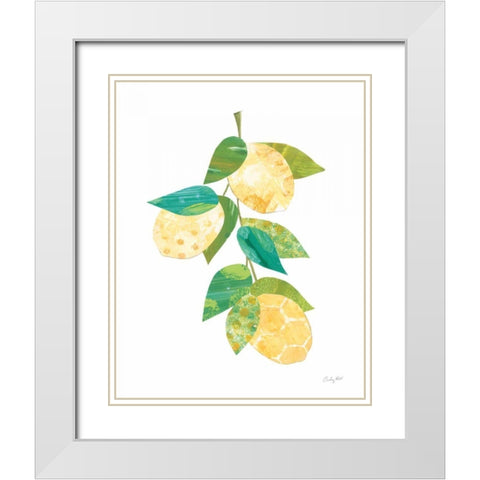 Summer Lemons II White Modern Wood Framed Art Print with Double Matting by Prahl, Courtney