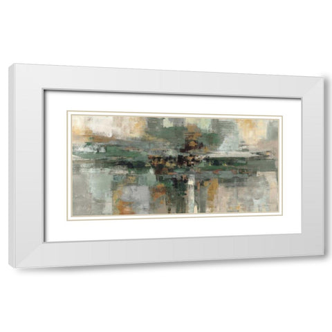Morning Fjord Rifle Green White Modern Wood Framed Art Print with Double Matting by Vassileva, Silvia