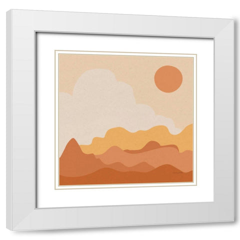 Mountainous I Orange White Modern Wood Framed Art Print with Double Matting by Miller, Sara Zieve