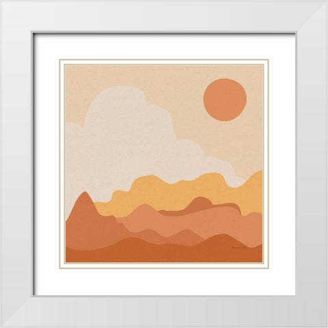 Mountainous I Orange White Modern Wood Framed Art Print with Double Matting by Miller, Sara Zieve