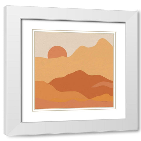 Mountainous II Orange White Modern Wood Framed Art Print with Double Matting by Miller, Sara Zieve