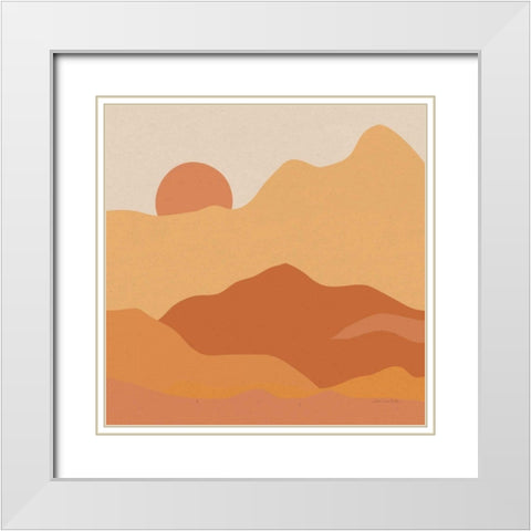 Mountainous II Orange White Modern Wood Framed Art Print with Double Matting by Miller, Sara Zieve