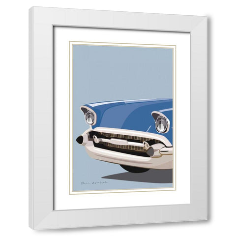 American Vintage Car II White Modern Wood Framed Art Print with Double Matting by Escalante, Omar