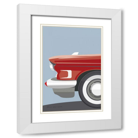 American Vintage Car III White Modern Wood Framed Art Print with Double Matting by Escalante, Omar