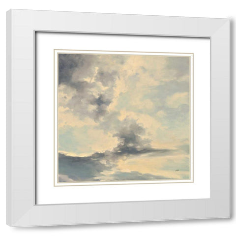 Warm Evening Clouds White Modern Wood Framed Art Print with Double Matting by Purinton, Julia