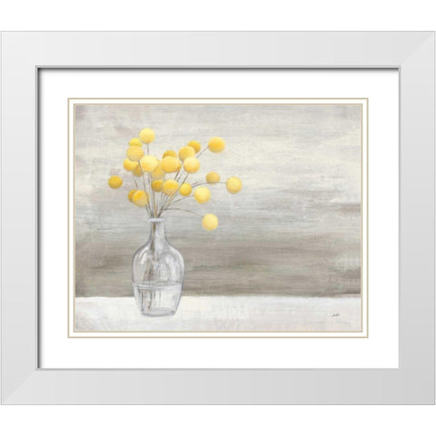 Cheerful Craspedia White Modern Wood Framed Art Print with Double Matting by Purinton, Julia