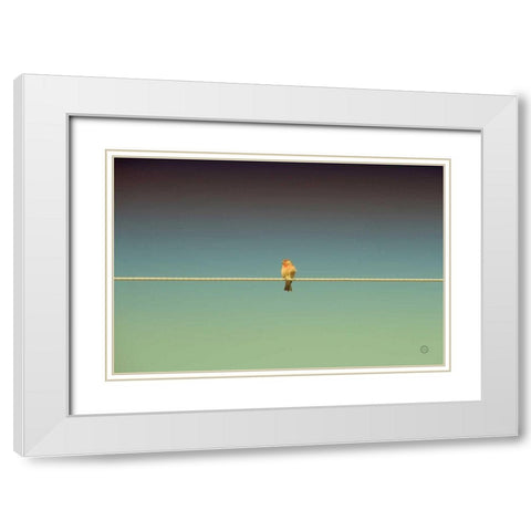 Waiting White Modern Wood Framed Art Print with Double Matting by Larson, Nathan