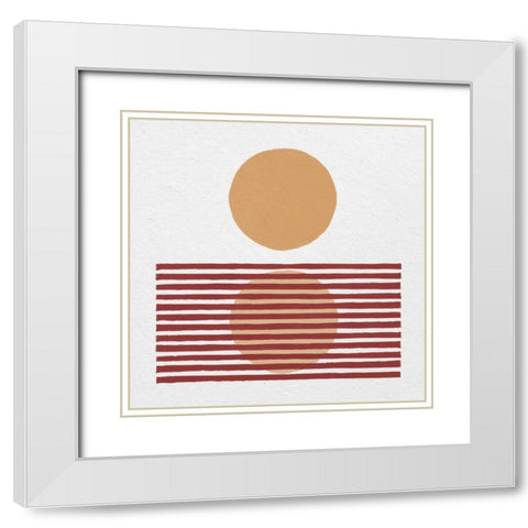 Reflection I Yellow Red White Modern Wood Framed Art Print with Double Matting by Hershey, Moira