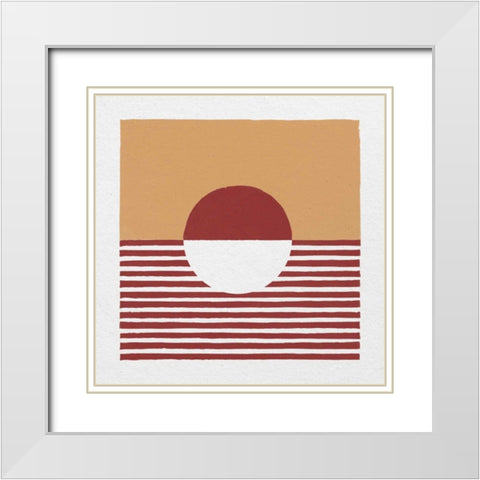 Reflection IV Red Yellow White Modern Wood Framed Art Print with Double Matting by Hershey, Moira