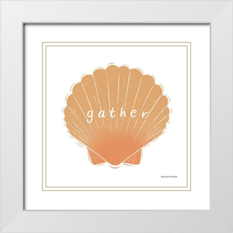 Beachcomber II White Modern Wood Framed Art Print with Double Matting by Snowdon, Alexandra