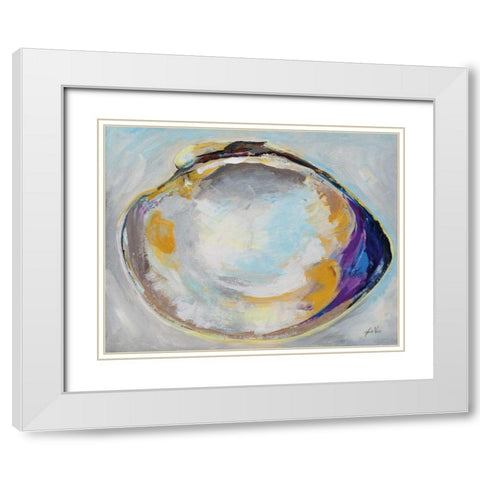 Open Quahog II White Modern Wood Framed Art Print with Double Matting by Vertentes, Jeanette