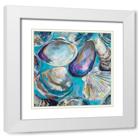 Salt Water Finds White Modern Wood Framed Art Print with Double Matting by Vertentes, Jeanette