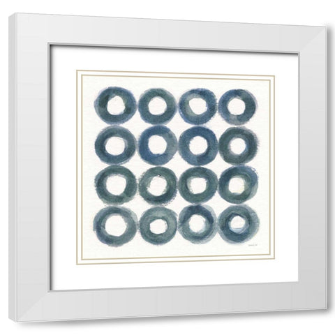 Fullness of Circles White Modern Wood Framed Art Print with Double Matting by Nai, Danhui