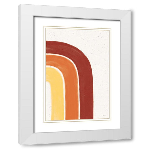 Fall Rainbow I White Modern Wood Framed Art Print with Double Matting by York, Leah