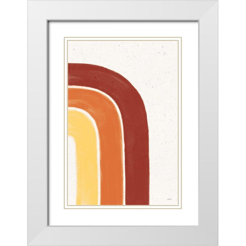 Fall Rainbow I White Modern Wood Framed Art Print with Double Matting by York, Leah