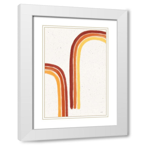 Fall Rainbow II White Modern Wood Framed Art Print with Double Matting by York, Leah