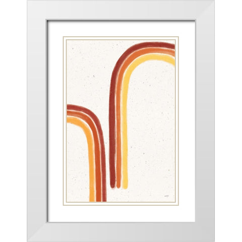 Fall Rainbow II White Modern Wood Framed Art Print with Double Matting by York, Leah