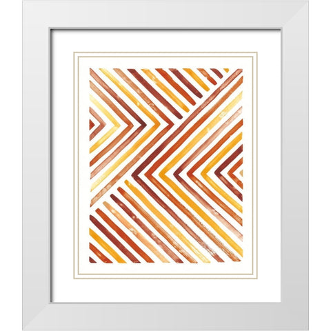 Fall Desert Sunset I White Modern Wood Framed Art Print with Double Matting by Marshall, Laura