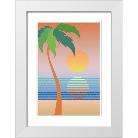 Paradise No Words White Modern Wood Framed Art Print with Double Matting by Wild Apple Portfolio
