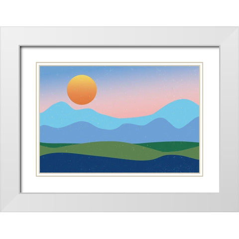 Mountaintop No Words White Modern Wood Framed Art Print with Double Matting by Wild Apple Portfolio