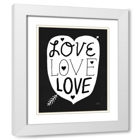 Love Love Love Black White Modern Wood Framed Art Print with Double Matting by Mullan, Michael