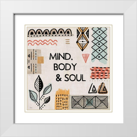Tribal Tones VI White Modern Wood Framed Art Print with Double Matting by Charron, Veronique