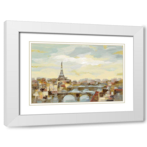 Paris Afternoon White Modern Wood Framed Art Print with Double Matting by Vassileva, Silvia