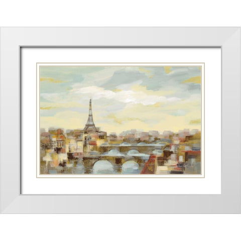 Paris Afternoon White Modern Wood Framed Art Print with Double Matting by Vassileva, Silvia
