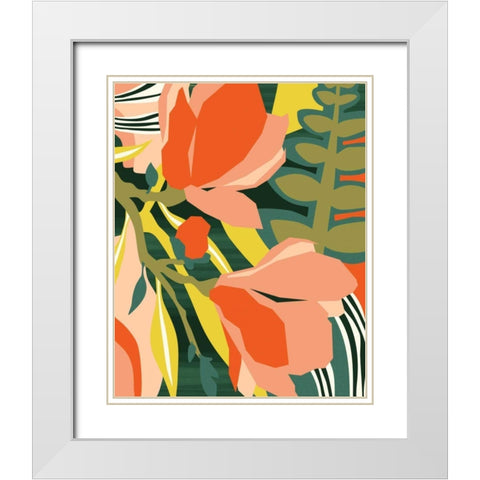 Blossoming Green White Modern Wood Framed Art Print with Double Matting by Gallagher, Megan