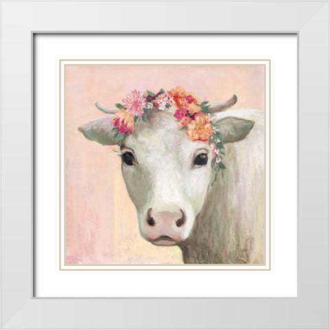 Festival Girl II Pink White Modern Wood Framed Art Print with Double Matting by Purinton, Julia