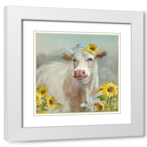 A Cow in a Crown White Modern Wood Framed Art Print with Double Matting by Nai, Danhui