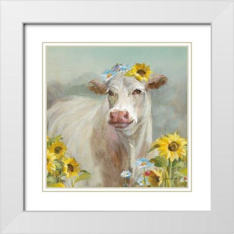 A Cow in a Crown White Modern Wood Framed Art Print with Double Matting by Nai, Danhui