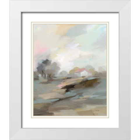 Farm in April White Modern Wood Framed Art Print with Double Matting by Vassileva, Silvia
