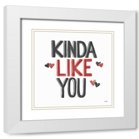 Kindness I Black Red White Modern Wood Framed Art Print with Double Matting by York, Leah