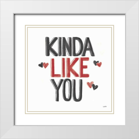 Kindness I Black Red White Modern Wood Framed Art Print with Double Matting by York, Leah