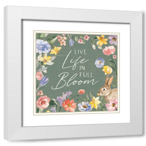 Happy Easter II Sage White Modern Wood Framed Art Print with Double Matting by Vassileva, Silvia