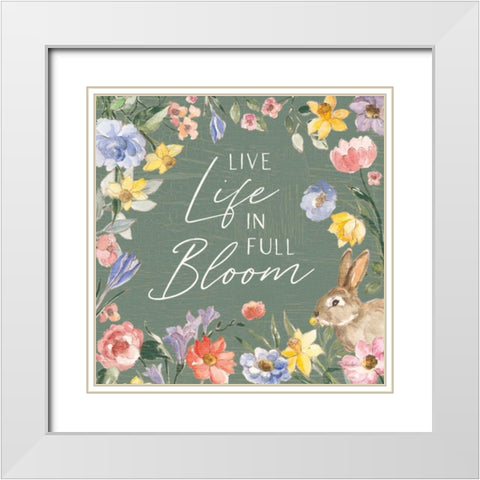 Happy Easter II Sage White Modern Wood Framed Art Print with Double Matting by Vassileva, Silvia