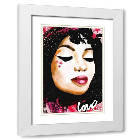 Love Star White Modern Wood Framed Art Print with Double Matting by Charro, Mercedes Lopez