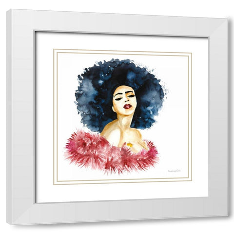 In the Moment White Modern Wood Framed Art Print with Double Matting by Charro, Mercedes Lopez