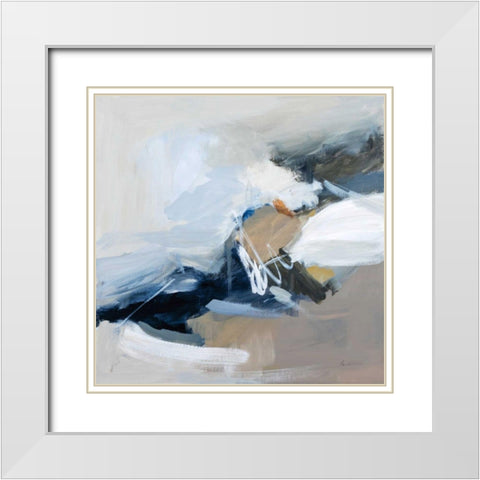 Surfacing White Modern Wood Framed Art Print with Double Matting by Munger, Pamela