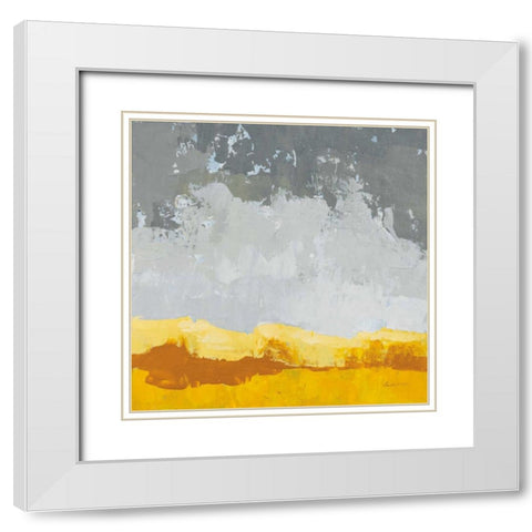 Landscape Yellow Grey White Modern Wood Framed Art Print with Double Matting by Munger, Pamela