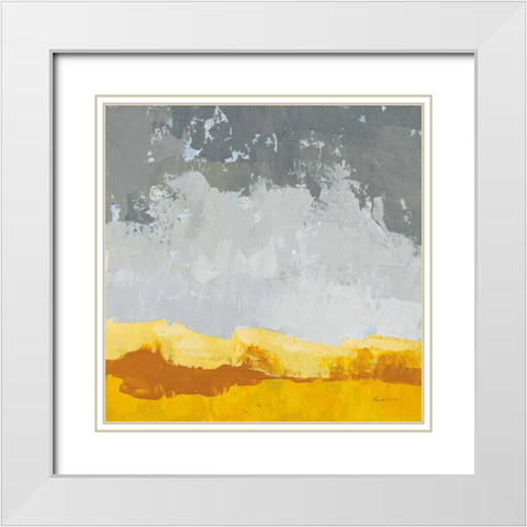 Landscape Yellow Grey White Modern Wood Framed Art Print with Double Matting by Munger, Pamela