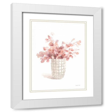 Modern Flora I White Modern Wood Framed Art Print with Double Matting by Nai, Danhui