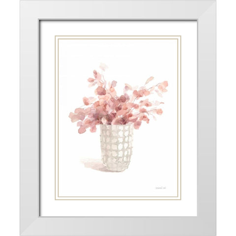 Modern Flora I White Modern Wood Framed Art Print with Double Matting by Nai, Danhui