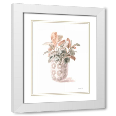 Modern Flora II White Modern Wood Framed Art Print with Double Matting by Nai, Danhui