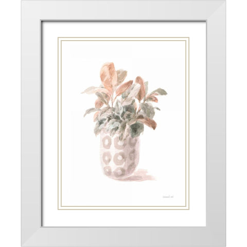 Modern Flora II White Modern Wood Framed Art Print with Double Matting by Nai, Danhui