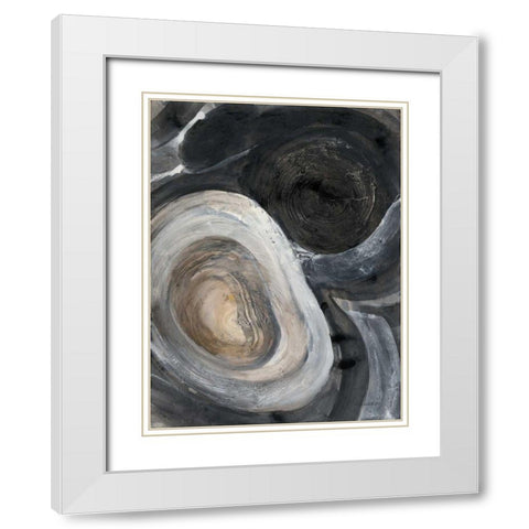 Pearl II White Modern Wood Framed Art Print with Double Matting by Hristova, Albena