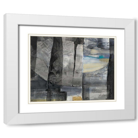 Cracks in the Wall White Modern Wood Framed Art Print with Double Matting by Hristova, Albena