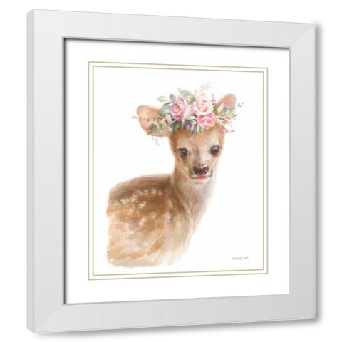 Wild for Flowers I White Modern Wood Framed Art Print with Double Matting by Nai, Danhui